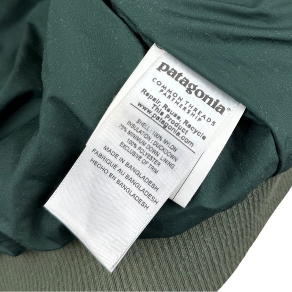 Patagonia Prow Quilted Down Puffer Vest Fatigue‎ Green Bomber XS - Picture 6 of 6